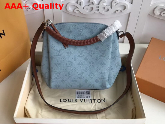 Louis Vuitton Babylone Chain BB Blue Mahina Perforated Calf Leather Replica