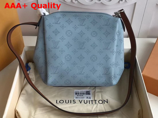 Louis Vuitton Babylone Chain BB Blue Mahina Perforated Calf Leather Replica
