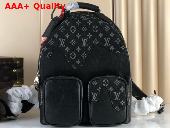 Louis Vuitton Backpack Multipockets Black Monogram Denim and Taurillon Leather M45973 Replica