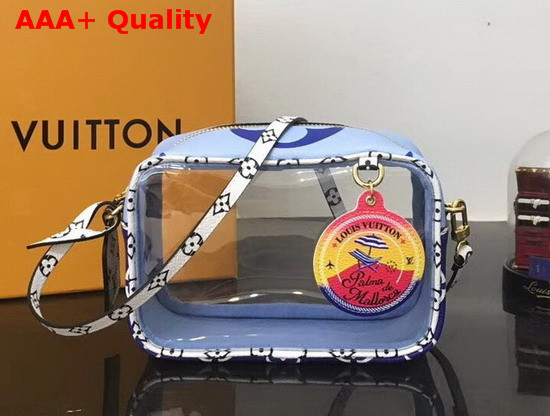 Louis Vuitton Beach Pouch Blue Monogram Coated Canvas and Transparent PVC Replica