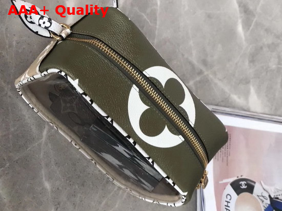 Louis Vuitton Beach Pouch Khaki Monogram Coated Canvas and Transparent PVC M67610 Replica