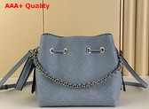 Louis Vuitton Bella Bucket Bag Bleu Horizon Blue Mahina Reverse Perforated Calfskin Leather M21582 Replica