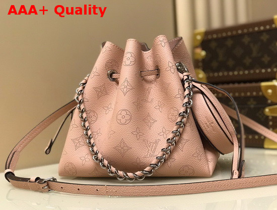 Louis Vuitton Bella Bucket Bag Magnolia Pink Mahina Perforated Calf Leather M57068 Replica