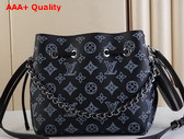 Louis Vuitton Bella Bucket Bag in Black Perforated Mahina Calf Leather M21096 Replica