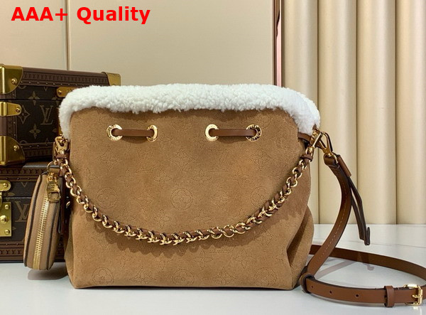 Louis Vuitton Bella Handbag in Beige Mahina Suede Leather M11839 Replica