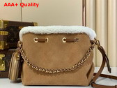 Louis Vuitton Bella Handbag in Beige Mahina Suede Leather M11839 Replica