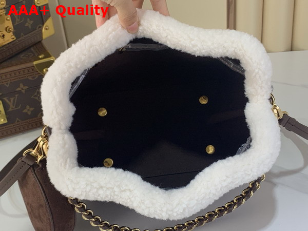 Louis Vuitton Bella Handbag in Chocolate Suede Calfskin Leather and Shearling M26684 Replica