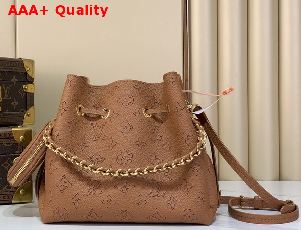 Louis Vuitton Bella Handbag in Cognac Perforated Mahina Calfskin Leather M27378 Replica