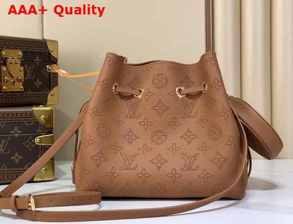 Louis Vuitton Bella Handbag in Cognac Perforated Mahina Calfskin Leather M27378 Replica