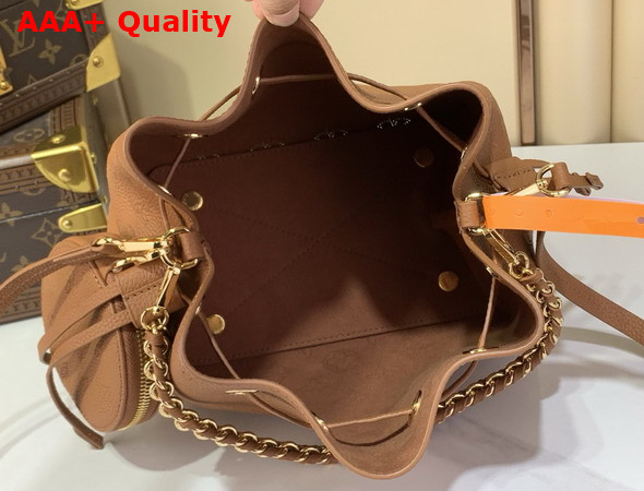 Louis Vuitton Bella Handbag in Cognac Perforated Mahina Calfskin Leather M27378 Replica
