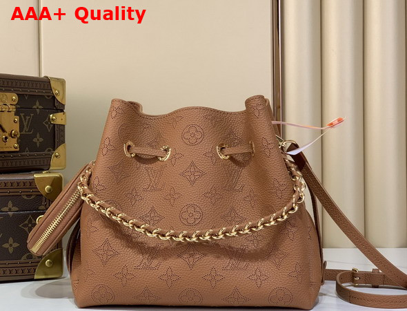 Louis Vuitton Bella Handbag in Cognac Perforated Mahina Calfskin Leather M27378 Replica