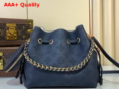 Louis Vuitton Bella Handbag in Navy Perforated Mahina Calfskin Leather M14315 Replica