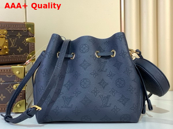 Louis Vuitton Bella Handbag in Navy Perforated Mahina Calfskin Leather M14315 Replica