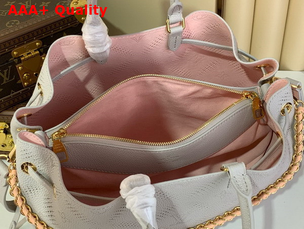 Louis Vuitton Bella Tote Pink Gray Perforated Mahina Calfskin Leather M13838 Replica