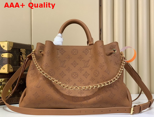 Louis Vuitton Bella Tote in Cognac Perforated Mahina Calfskin Leather M27443 Replica