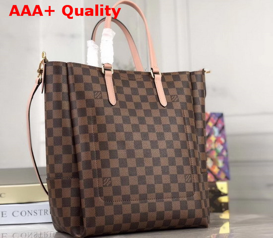 Louis Vuitton Belmont MM Damier Coated Canvas and Venus Pink Smooth Cowhide Trim Replica