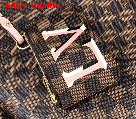 Louis Vuitton Belmont MM Damier Coated Canvas and Venus Pink Smooth Cowhide Trim Replica