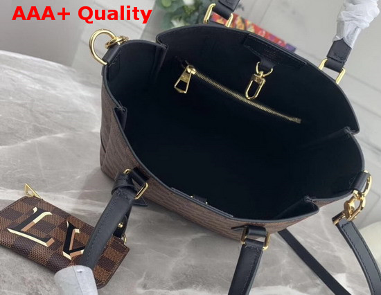 Louis Vuitton Belmont PM Damier Ebene Canvas Black Leather Handles N60348 Replica
