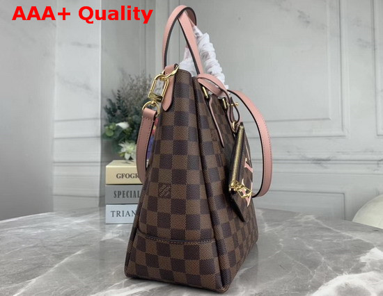 Louis Vuitton Belmont PM Damier Ebene Canvas Venus Pink Leather Handles N60297 Replica