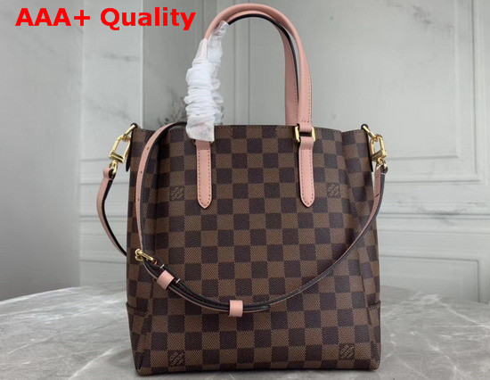 Louis Vuitton Belmont PM Damier Ebene Canvas Venus Pink Leather Handles N60297 Replica