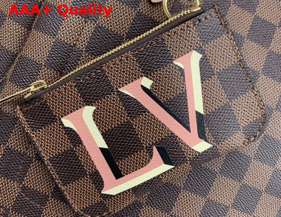 Louis Vuitton Belmont PM Damier Ebene Canvas Venus Pink Leather Handles N60297 Replica