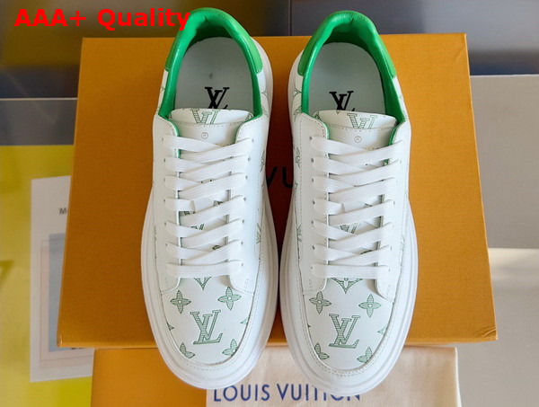 Louis Vuitton Beverly Hills Sneaker Green Monogram Printed Calf Leather 1ABMDX Replica