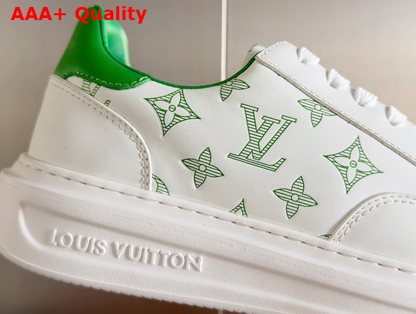 Louis Vuitton Beverly Hills Sneaker Green Monogram Printed Calf Leather 1ABMDX Replica