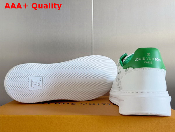 Louis Vuitton Beverly Hills Sneaker Green Monogram Printed Calf Leather 1ABMDX Replica