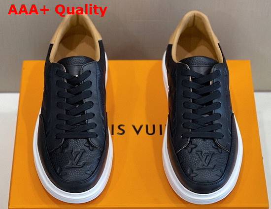Louis Vuitton Beverly Hills Sneaker Noir Monogram Embossed Grained Calf Leather 1A8V43 Replica
