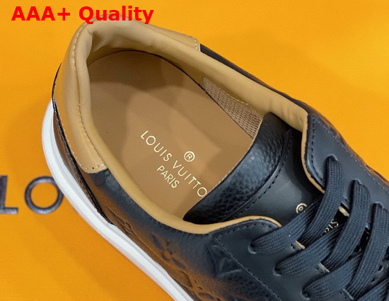 Louis Vuitton Beverly Hills Sneaker Noir Monogram Embossed Grained Calf Leather 1A8V43 Replica