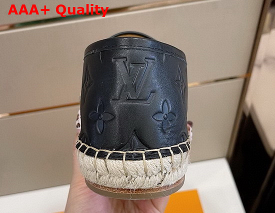 Louis Vuitton Bidart Espadrille Black Monogram Embossed Calf Leather Replica