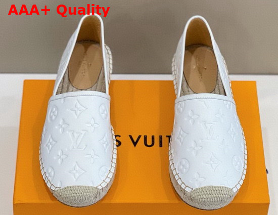 Louis Vuitton Bidart Espadrille White Monogram Embossed Calf Leather Replica