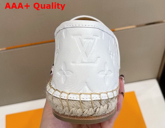 Louis Vuitton Bidart Espadrille White Monogram Embossed Calf Leather Replica