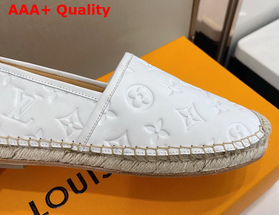 Louis Vuitton Bidart Espadrille White Monogram Embossed Calf Leather Replica