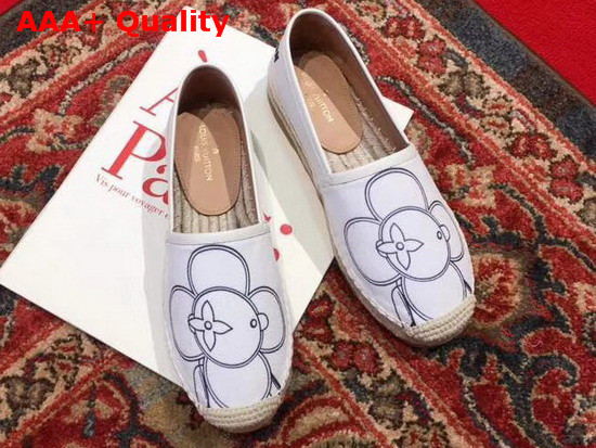 Louis Vuitton Bidart Espadrille in White Printed Canvas Replica