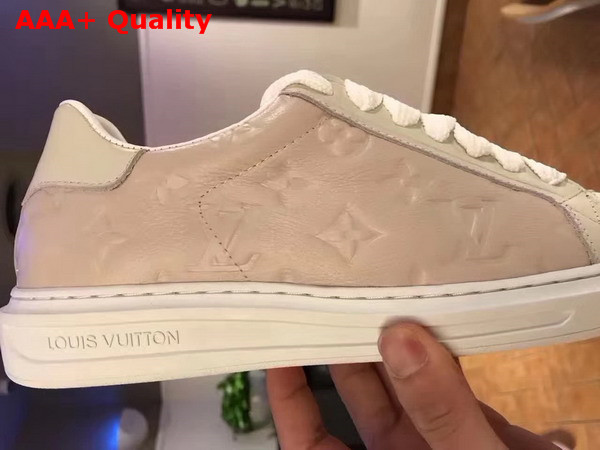 Louis Vuitton Blaster Sneaker in Beige Monogram Embossed Grained Calf Leather with Extra Light Rubber Outsole 1A3EXK Replica