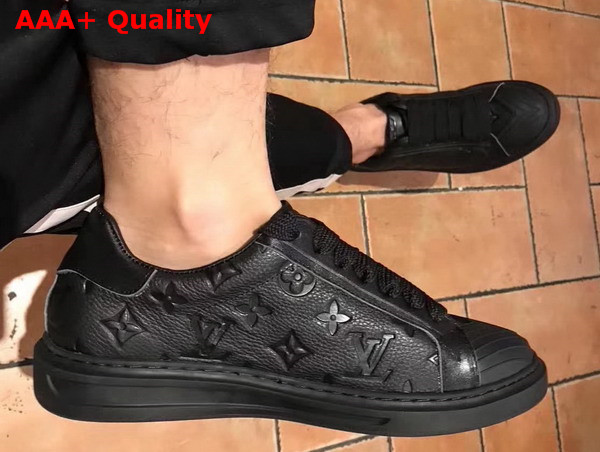 Louis Vuitton Blaster Sneaker in Black Monogram Embossed Grained Calf Leather with Extra Light Rubber Outsole Replica