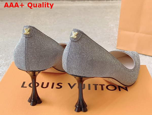 Louis Vuitton Blossom Pump in Grey Textile Leather Outsole Replica