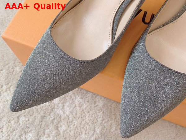 Louis Vuitton Blossom Pump in Grey Textile Leather Outsole Replica