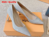 Louis Vuitton Blossom Pump in Silver Textile Leather Outsole 1AC8JI Replica