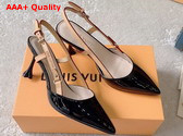 Louis Vuitton Blossom Slingback Pump in Black Patent Calf Leather 1AC8NY Replica