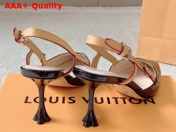Louis Vuitton Blossom Slingback Pump in Black Patent Calf Leather 1AC8NY Replica