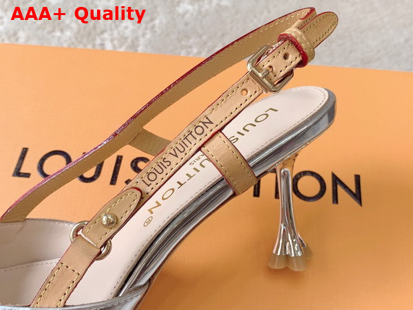 Louis Vuitton Blossom Slingback Pump in Silver Patent Calf Leather Replica