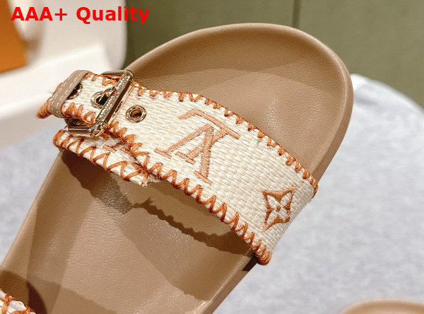 Louis Vuitton Bom Dia Flat Comfort Mule in Natural Raffia 1ACZID Replica