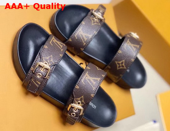 Louis Vuitton Bom Dia Flat Mule in Patent Monogram Canvas 1A3R5L Replica