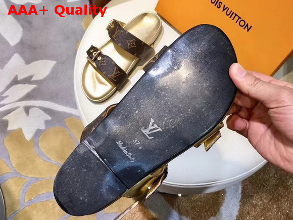 Louis Vuitton Bom Dia Mule Patent Monogram with Gold Replica