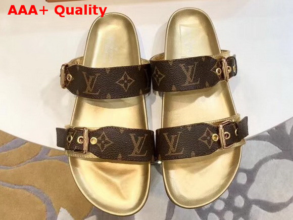 Louis Vuitton Bom Dia Mule Patent Monogram with Gold Replica