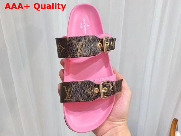 Louis Vuitton Bom Dia Mule Patent Monogram with Pink Replica