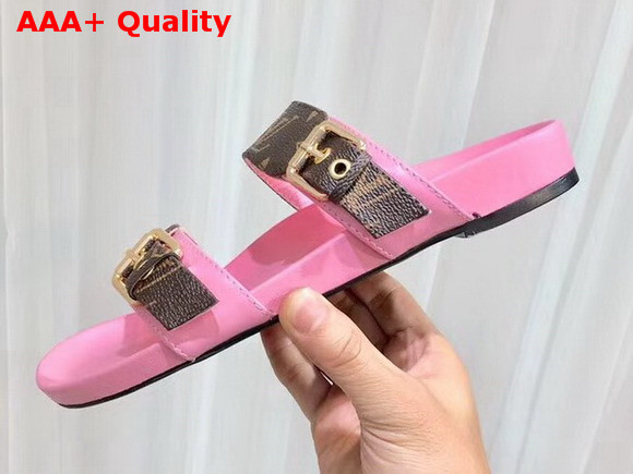 Louis Vuitton Bom Dia Mule Patent Monogram with Pink Replica