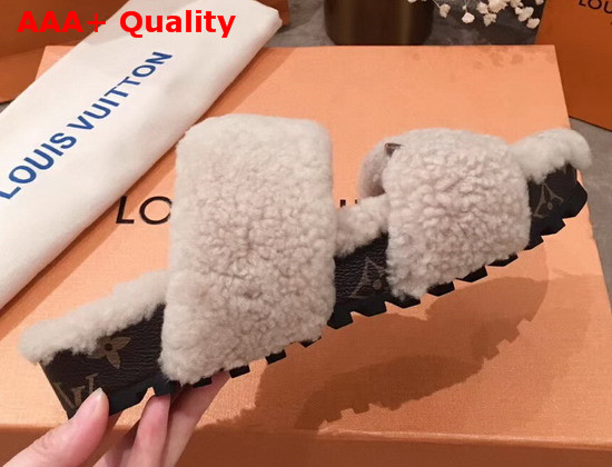 Louis Vuitton Bom Dia Mule in Beige Shearling 1A5MSZ Replica